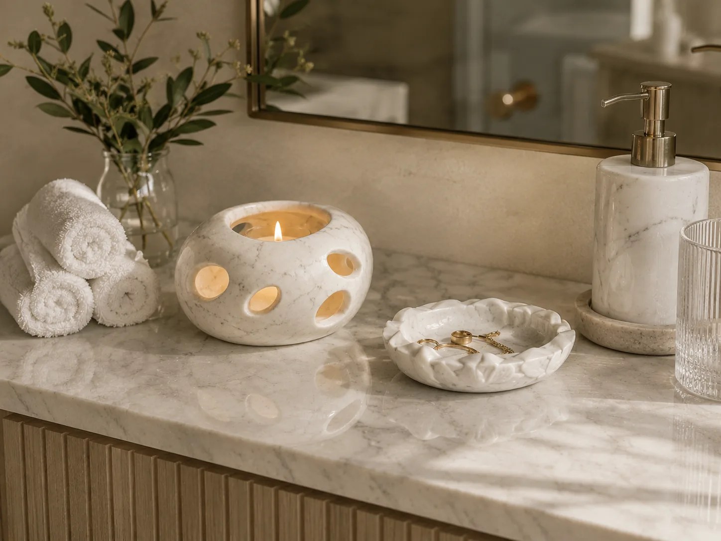 Stone objects for hotel bathroom details. scene 1