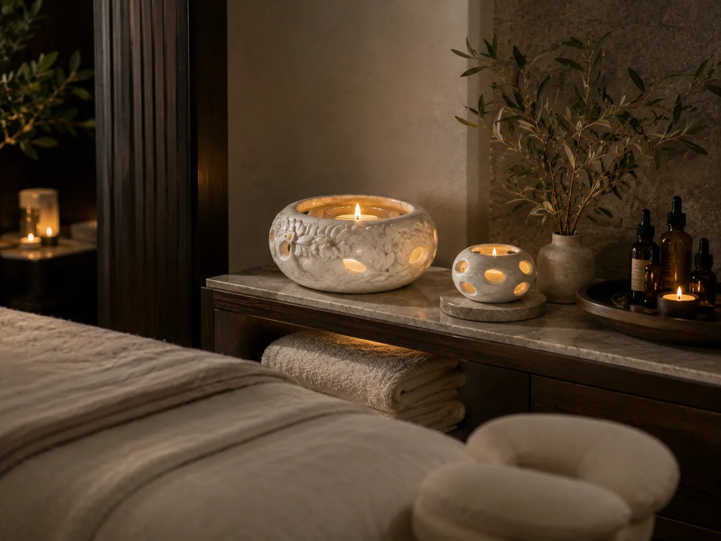 Stone objects for hotel spa and wellness spaces. scene 2