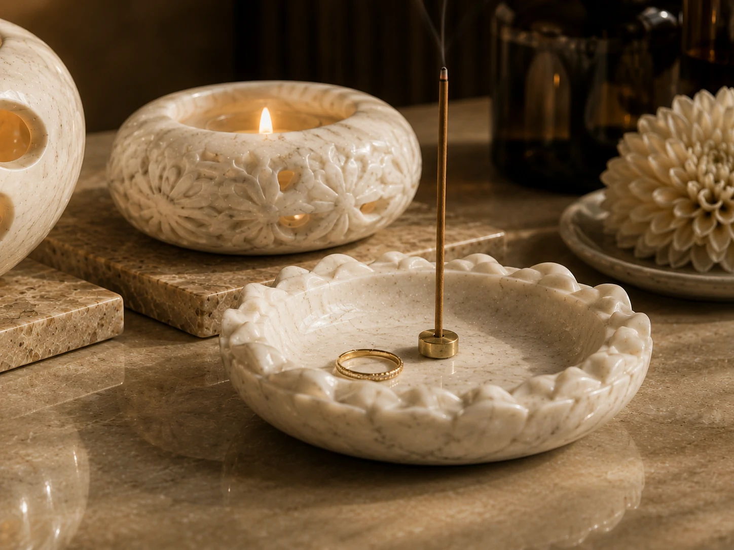 Stone objects for hotel spa and wellness spaces. scene 4